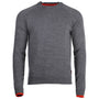 Mens Merino Crew Sweater (Charcoal/Orange)