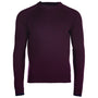 Mens Merino Crew Sweater (Wine/Navy)