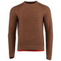 Mens Merino Moss Stitch Sweater (Bran/Orange)