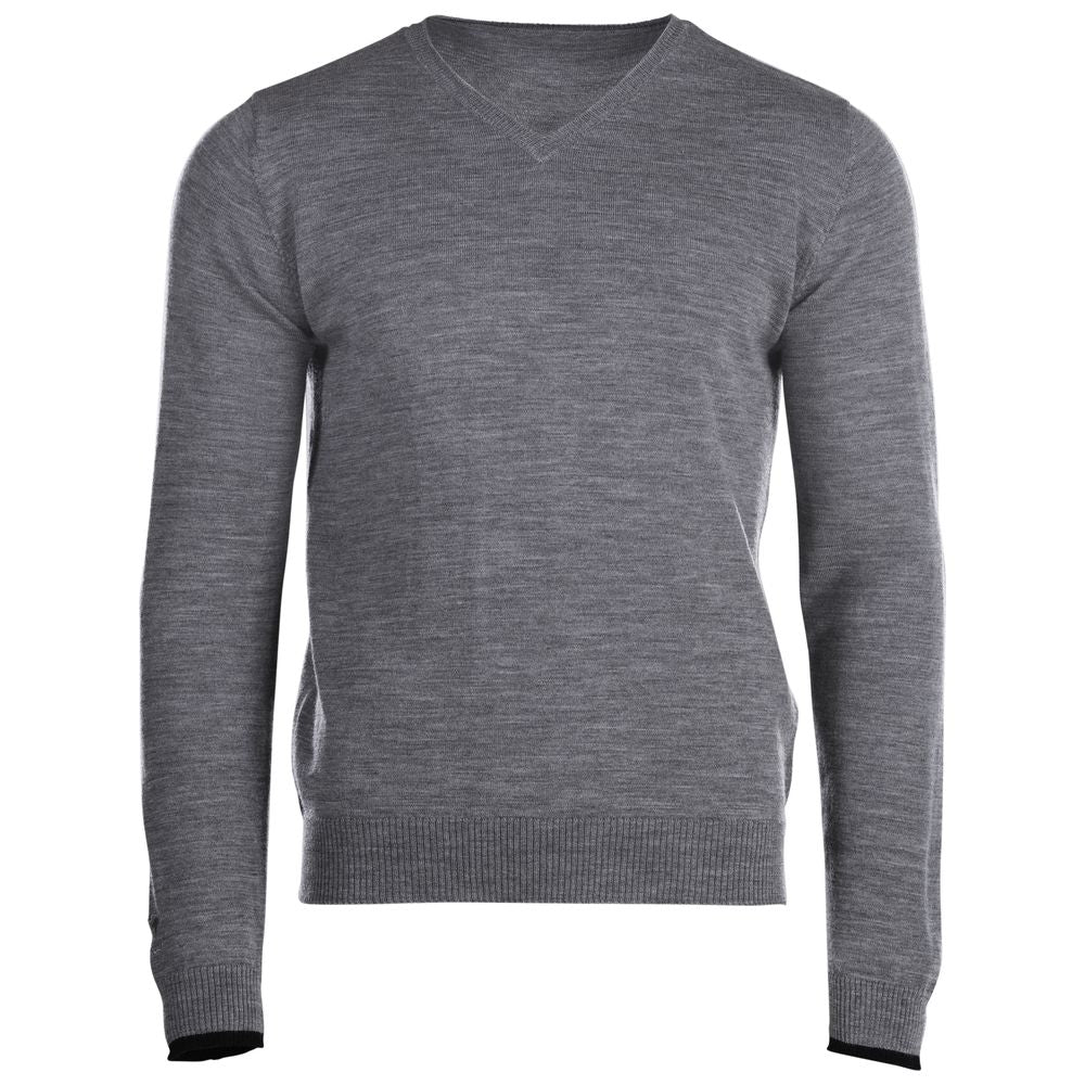 Mens Merino V Neck Sweater (Charcoal)