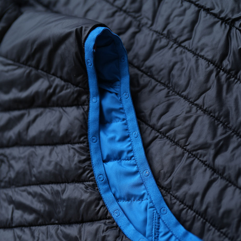 Isobaa | Mens Merino Wool Insulated Gilet (Black/Blue) | Fight the chill with our innovative Merino gilet.