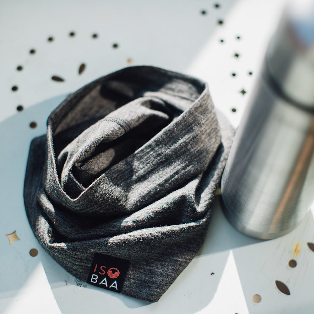 Isobaa | Merino 180 Neck Warmer (Charcoal) | Beat the winter chill with Isobaa's superfine Merino wool neck warmer.