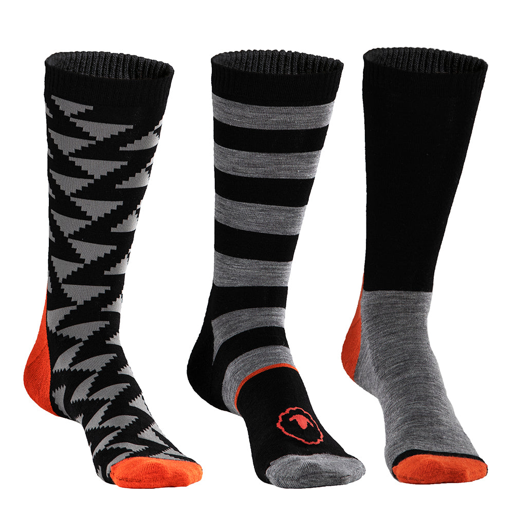 Isobaa | Merino Blend Everyday Socks (3 Pack - Black/Charcoal) | Discover the ultimate everyday sock with Isobaa's Merino blend (3-pack).