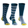 Merino Blend Everyday Socks (3 Pack - Petrol/Sky)