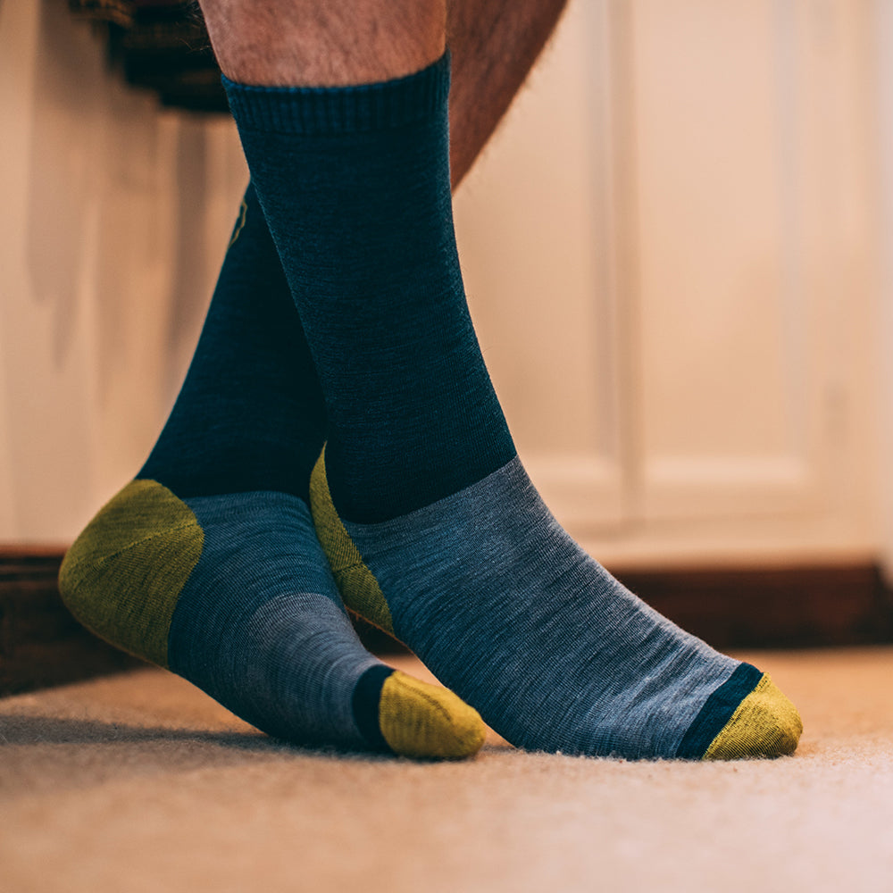 Merino Blend Everyday Socks (3 Pack - Petrol/Sky)