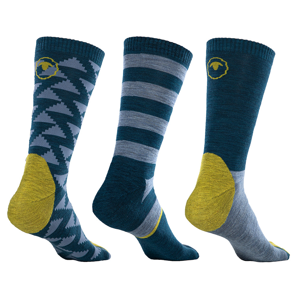 Isobaa | Merino Blend Everyday Socks (3 Pack - Petrol/Sky) | Discover the ultimate everyday sock with Isobaa's Merino blend (3-pack).