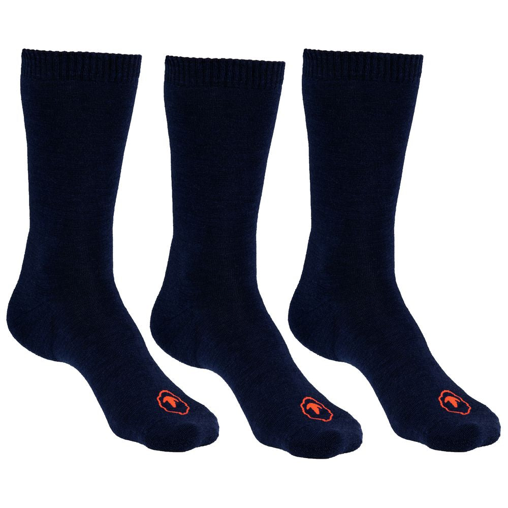 Merino Blend Everyday Socks (3 Pack - Navy)