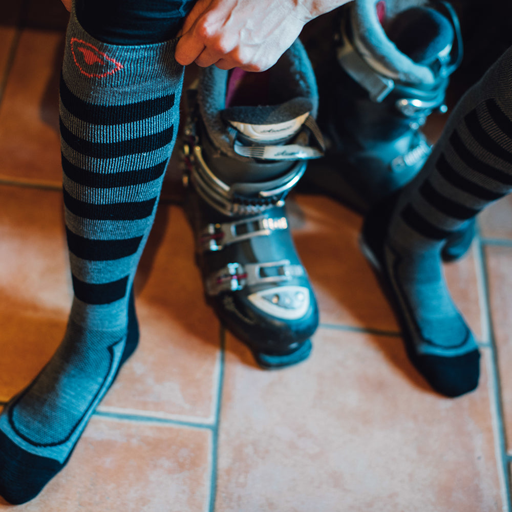 Merino Blend Ski Socks (Charcoal/Black)