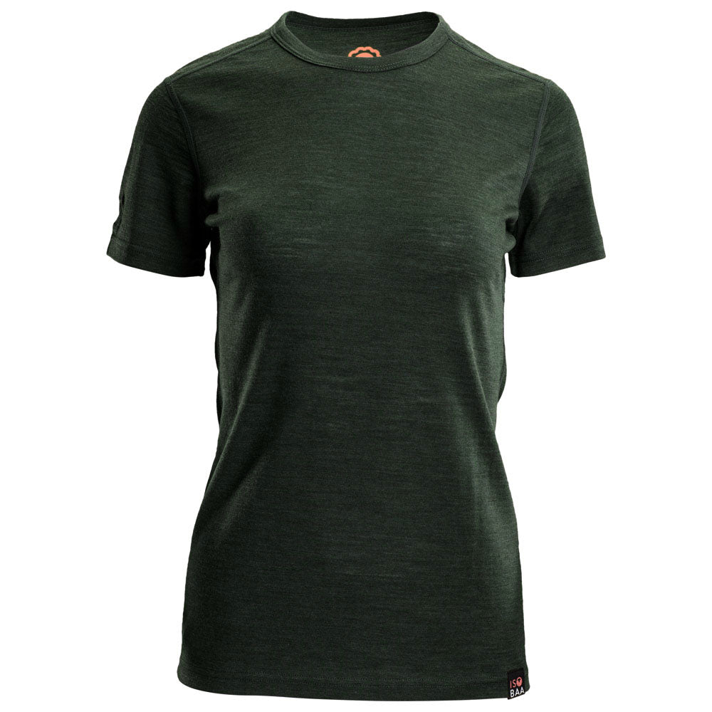 Isobaa | Womens Merino 150 Short Sleeve Crew (Forest) | Gear up for performance and comfort with Isobaa's technical Merino short-sleeved top.