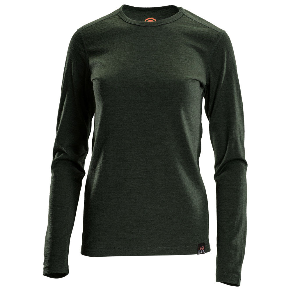 Isobaa | Womens Merino 180 Long Sleeve Crew (Forest) | Get outdoors with the ultimate Merino wool long-sleeve top.