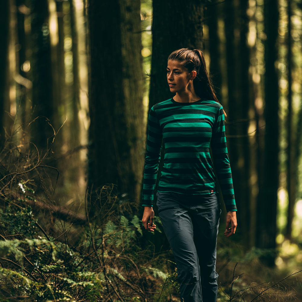 Isobaa | Womens Merino 180 Long Sleeve Crew (Forest/Green) | Get outdoors with the ultimate Merino wool long-sleeve top.