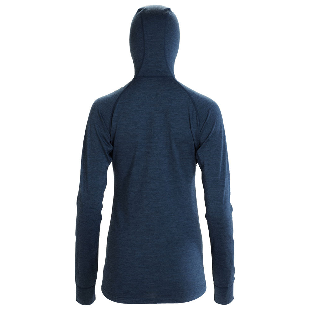 Isobaa | Womens Merino 200 Zip Neck Hoodie (Denim) | The ultimate 200gm Merino wool hoodie.