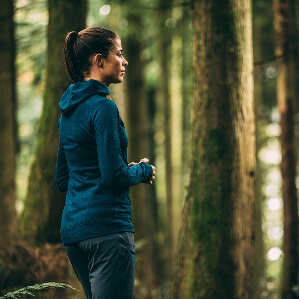 Womens Merino 260 Casual Hoodie (Petrol)