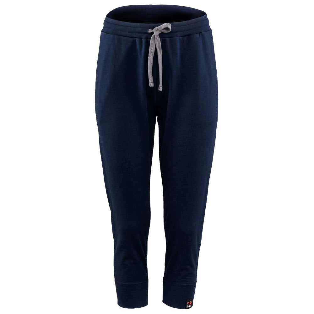 Isobaa | Womens Merino 260 Lounge Cuffed 3/4 Joggers (Navy/Smoke) | Ultimate comfort and performance with our superfine Merino cropped joggers.
