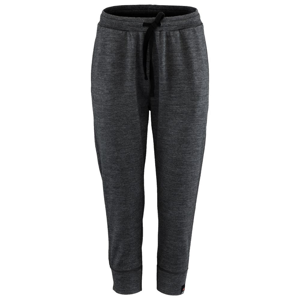 Isobaa | Womens Merino 260 Lounge Cuffed 3/4 Joggers (Smoke/Black) | Ultimate comfort and performance with our superfine Merino cropped joggers.