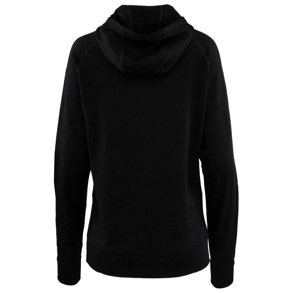 Isobaa | Womens Merino 260 Lounge Hoodie (Black/Smoke) | Experience the best in comfort and performance with our midweight 260gm Merino wool pullover hoodie.