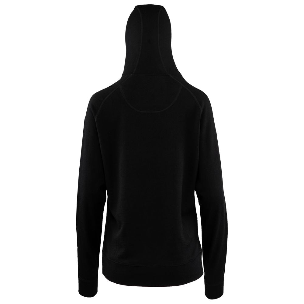 Isobaa | Womens Merino 260 Lounge Hoodie (Black/Smoke) | Experience the best in comfort and performance with our midweight 260gm Merino wool pullover hoodie.