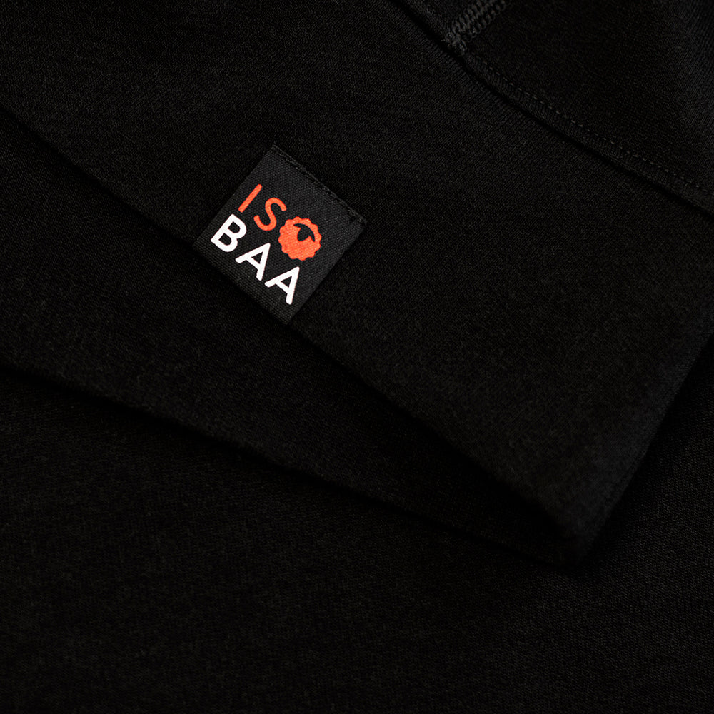 Isobaa | Womens Merino 260 Lounge Hoodie (Black/Smoke) | Experience the best in comfort and performance with our midweight 260gm Merino wool pullover hoodie.