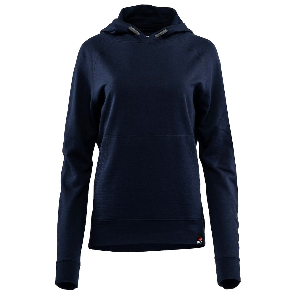 Isobaa | Womens Merino 260 Lounge Hoodie (Navy/Smoke) | Experience the best in comfort and performance with our midweight 260gm Merino wool pullover hoodie.
