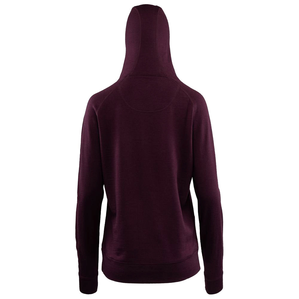 Isobaa | Womens Merino 260 Lounge Hoodie (Wine/Navy) | Experience the best in comfort and performance with our midweight 260gm Merino wool pullover hoodie.