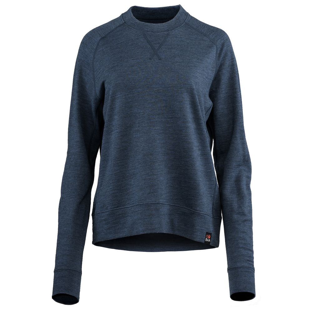 Isobaa | Womens Merino 260 Lounge Sweatshirt (Denim) | The ultimate 260gm Merino wool sweatshirt – Your go-to for staying cosy after chilly runs, conquering weekends in style, or whenever you crave warmth without bulk.