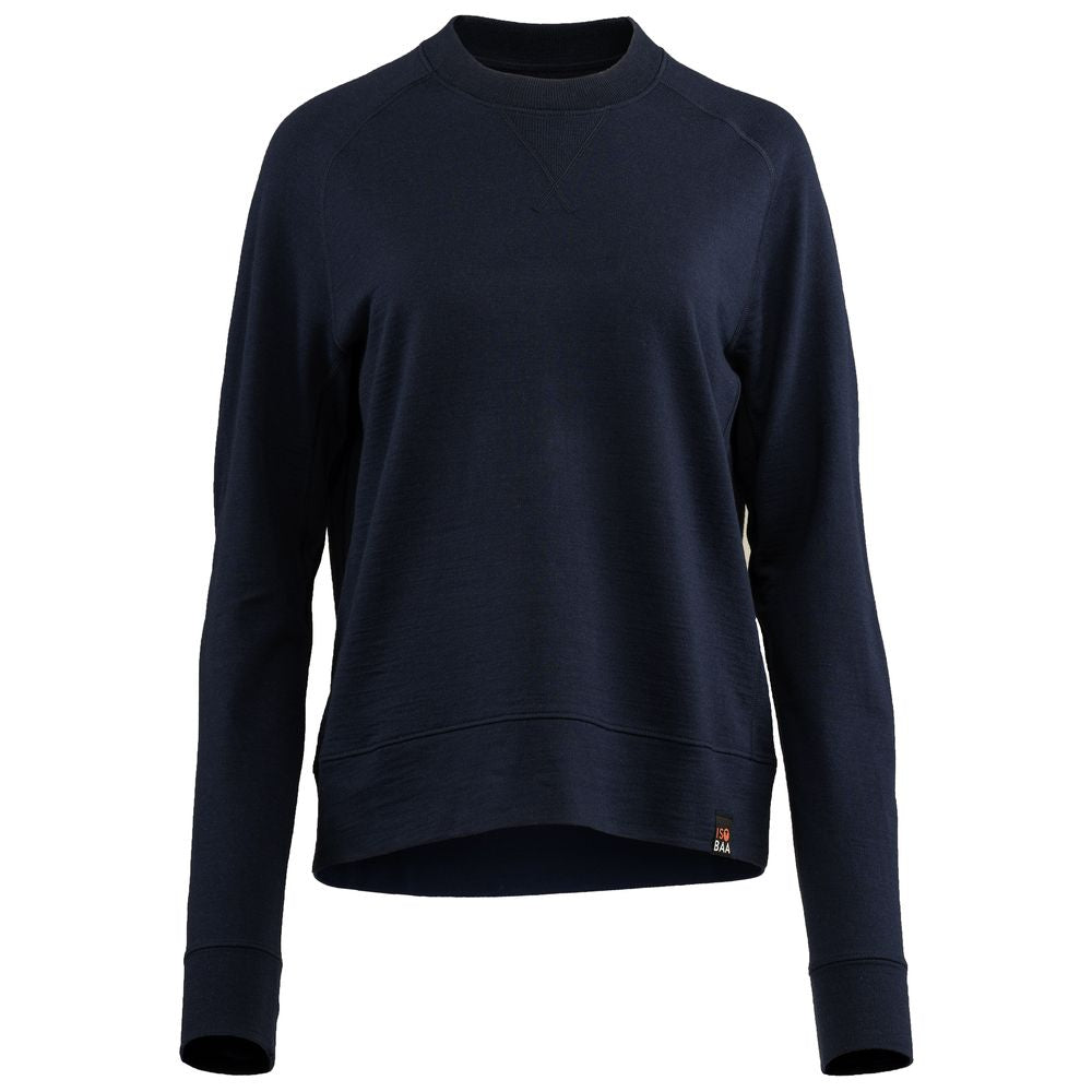 Isobaa | Womens Merino 260 Lounge Sweatshirt (Navy) | The ultimate 260gm Merino wool sweatshirt – Your go-to for staying cosy after chilly runs, conquering weekends in style, or whenever you crave warmth without bulk.