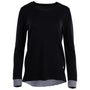 Womens Merino Crew Sweater (Black/Charcoal)