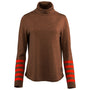 Womens Merino Roll Neck Sweater (Bran/Orange)