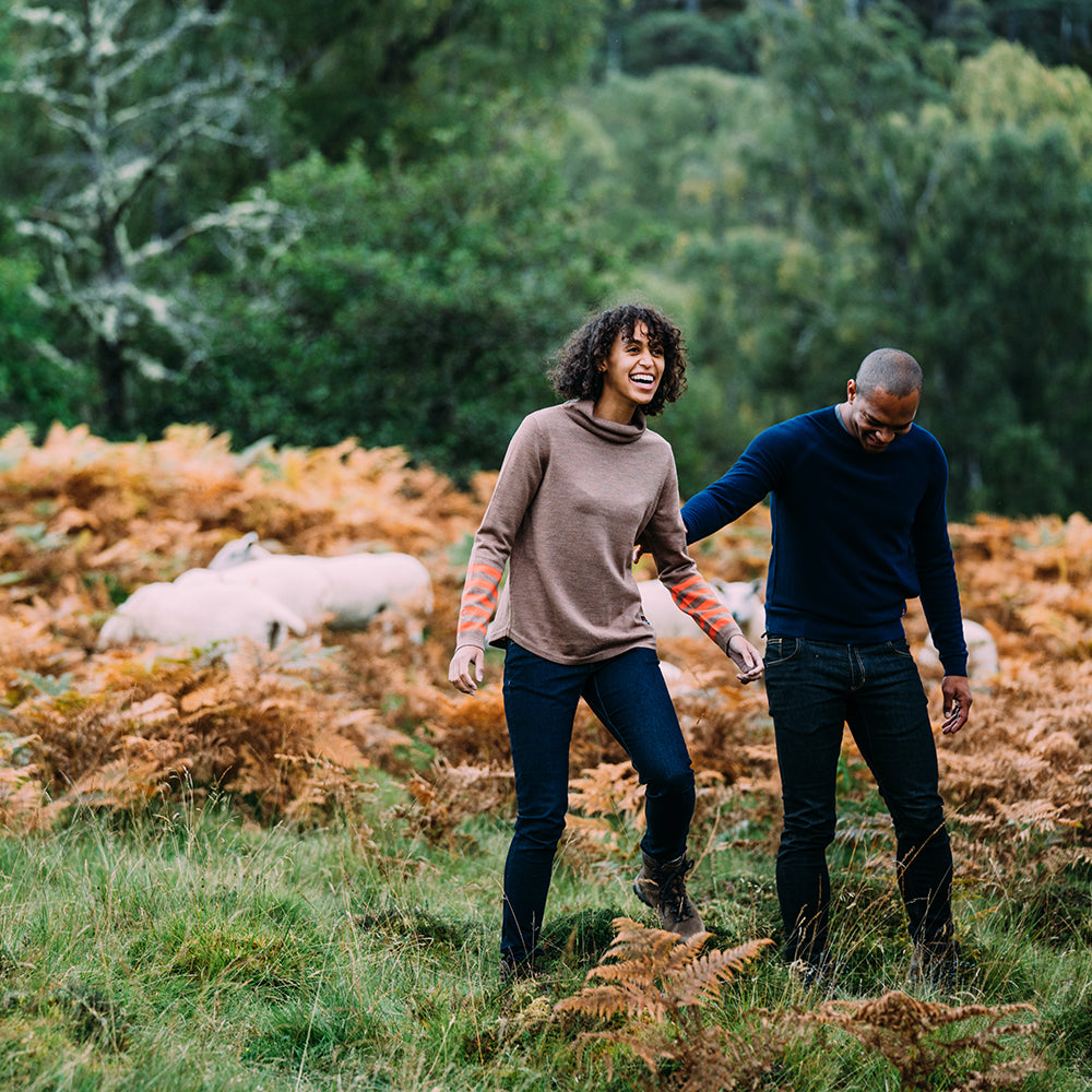 Isobaa | Womens Merino Roll Neck Sweater (Bran/Orange) | Discover premium style and performance with Isobaa's extra-fine Merino roll neck sweater.