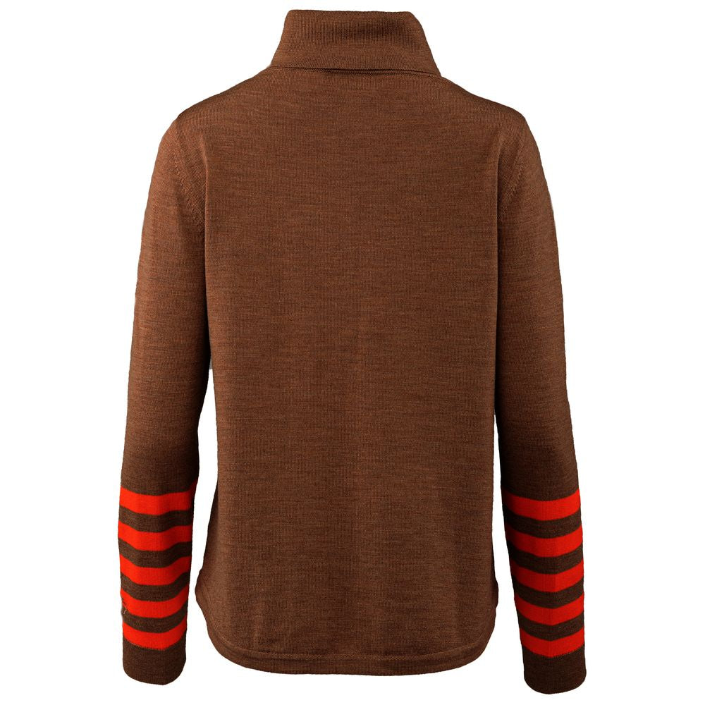 Isobaa | Womens Merino Roll Neck Sweater (Bran/Orange) | Discover premium style and performance with Isobaa's extra-fine Merino roll neck sweater.