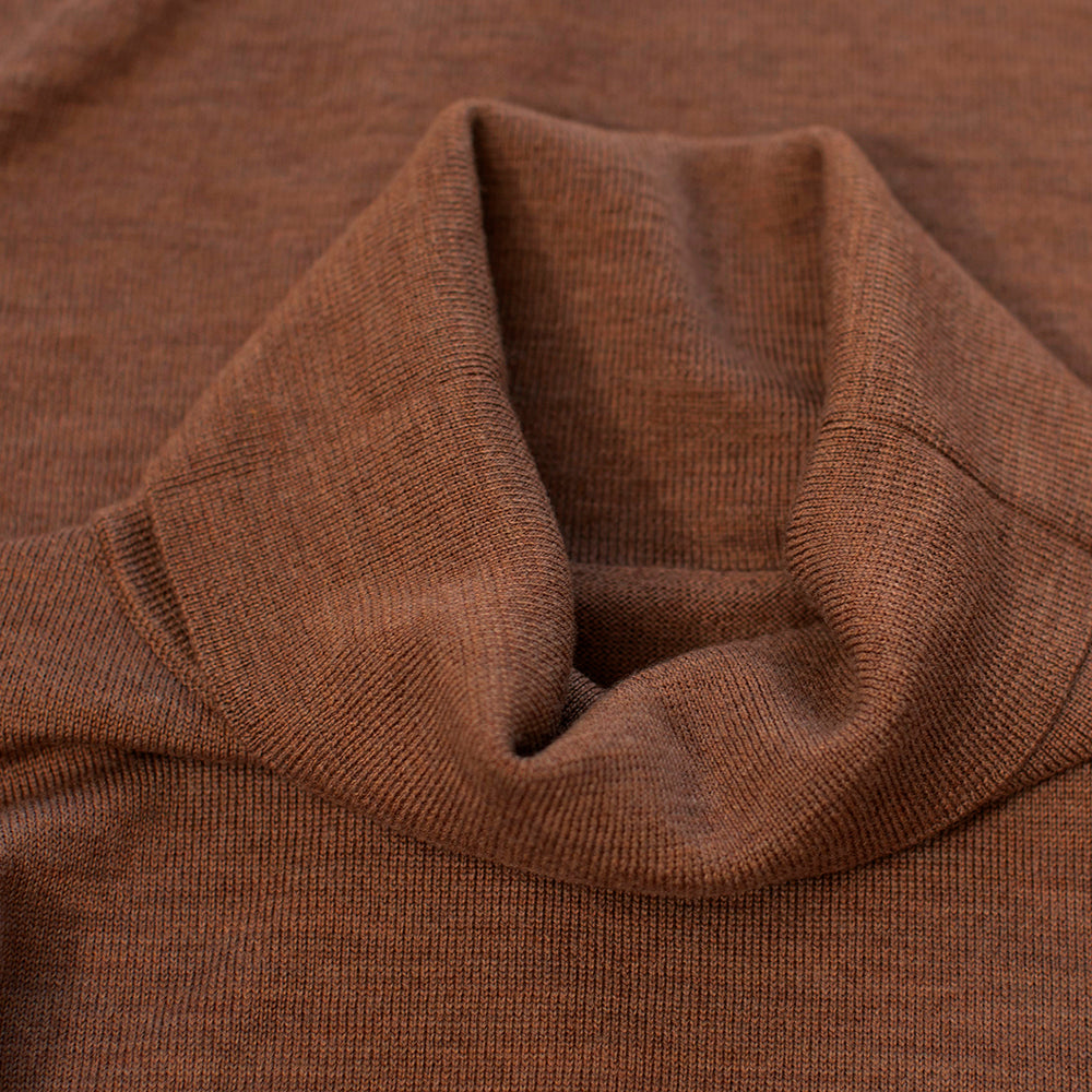Isobaa | Womens Merino Roll Neck Sweater (Bran/Orange) | Discover premium style and performance with Isobaa's extra-fine Merino roll neck sweater.