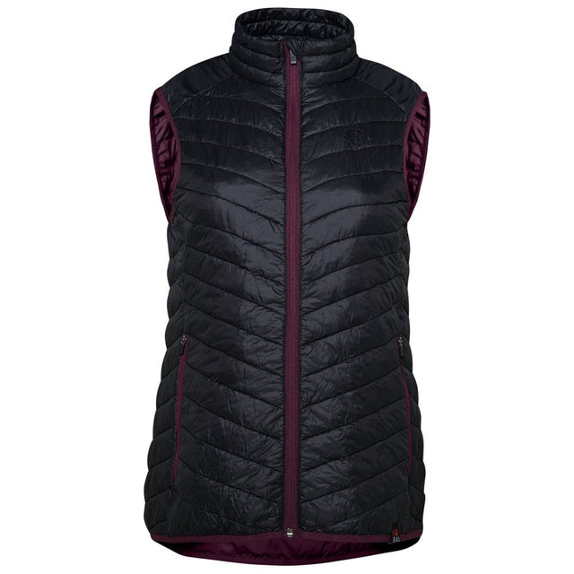 Isobaa | Womens Merino Wool Insulated Gilet (Black/Wine) | Fight the chill with our innovative Merino gilet.