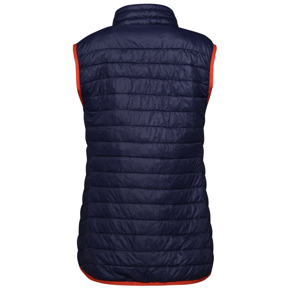 Isobaa | Womens Merino Wool Insulated Gilet (Navy/Orange) | Fight the chill with our innovative Merino gilet.