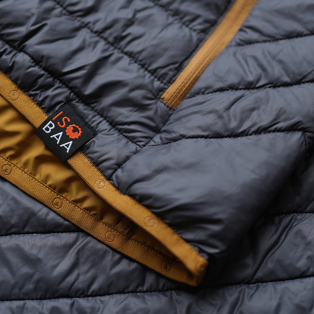 Isobaa | Womens Merino Wool Insulated Gilet (Smoke/Mustard) | Fight the chill with our innovative Merino gilet.
