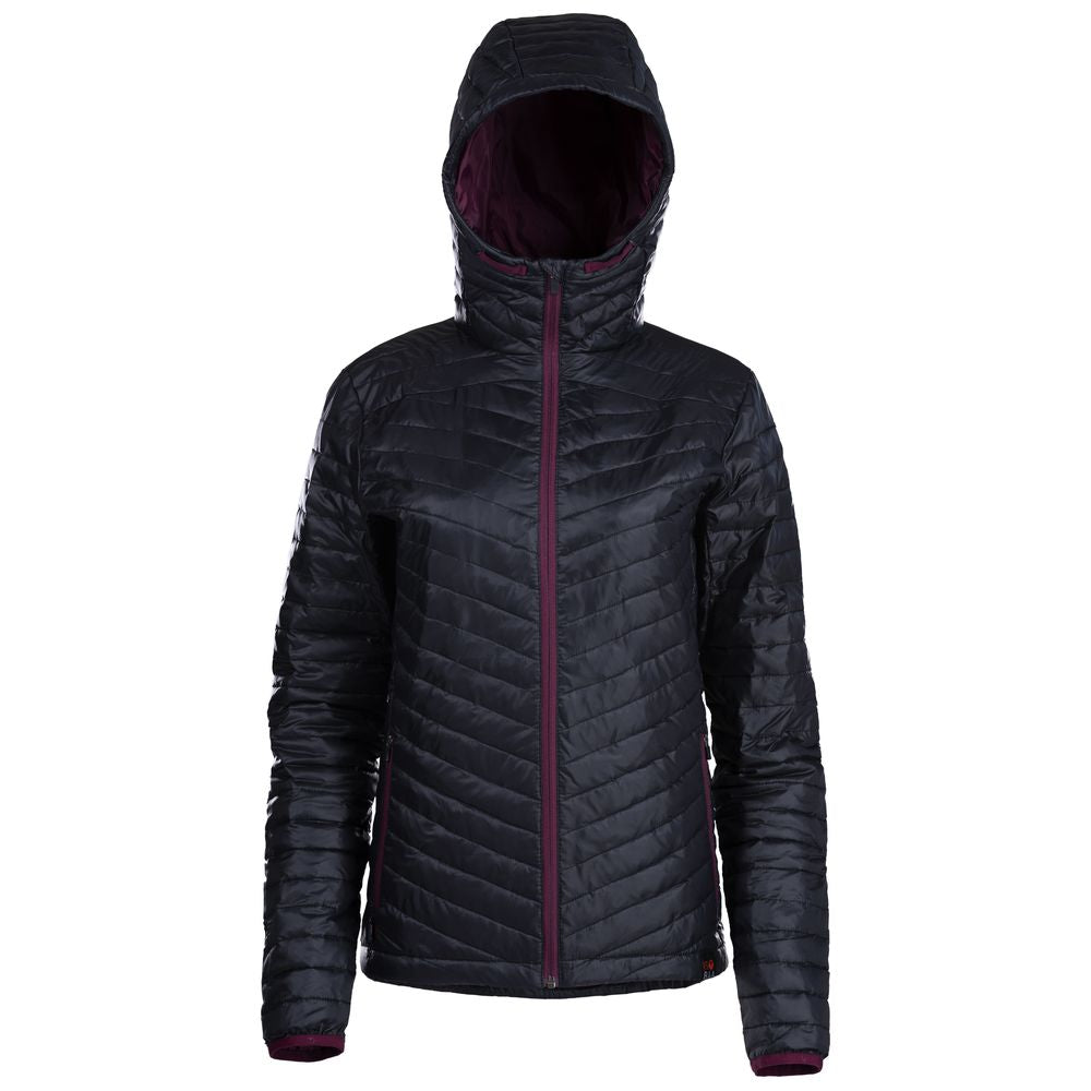 Isobaa | Womens Merino Wool Insulated Jacket (Black/Wine) | Innovative and sustainable design with our Merino jacket.